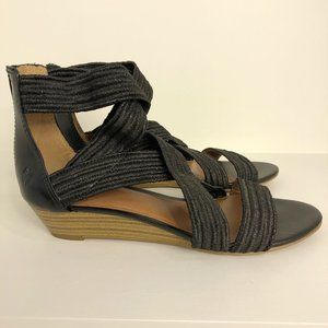 Lucky Brand Ankle Strap Strappy Bootie Wedge Sandals 9